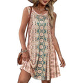 Women's Sleeveless Round Neck Swing Summer Tank Dress